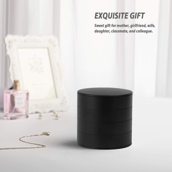 Jewelry Organizer, Small Jewelry Box Earring Holder for Women Black - Picture 5 of 6